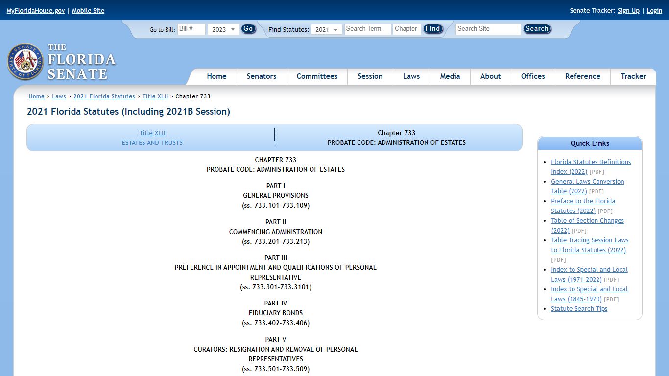 Chapter 733 - 2021 Florida Statutes - The Florida Senate