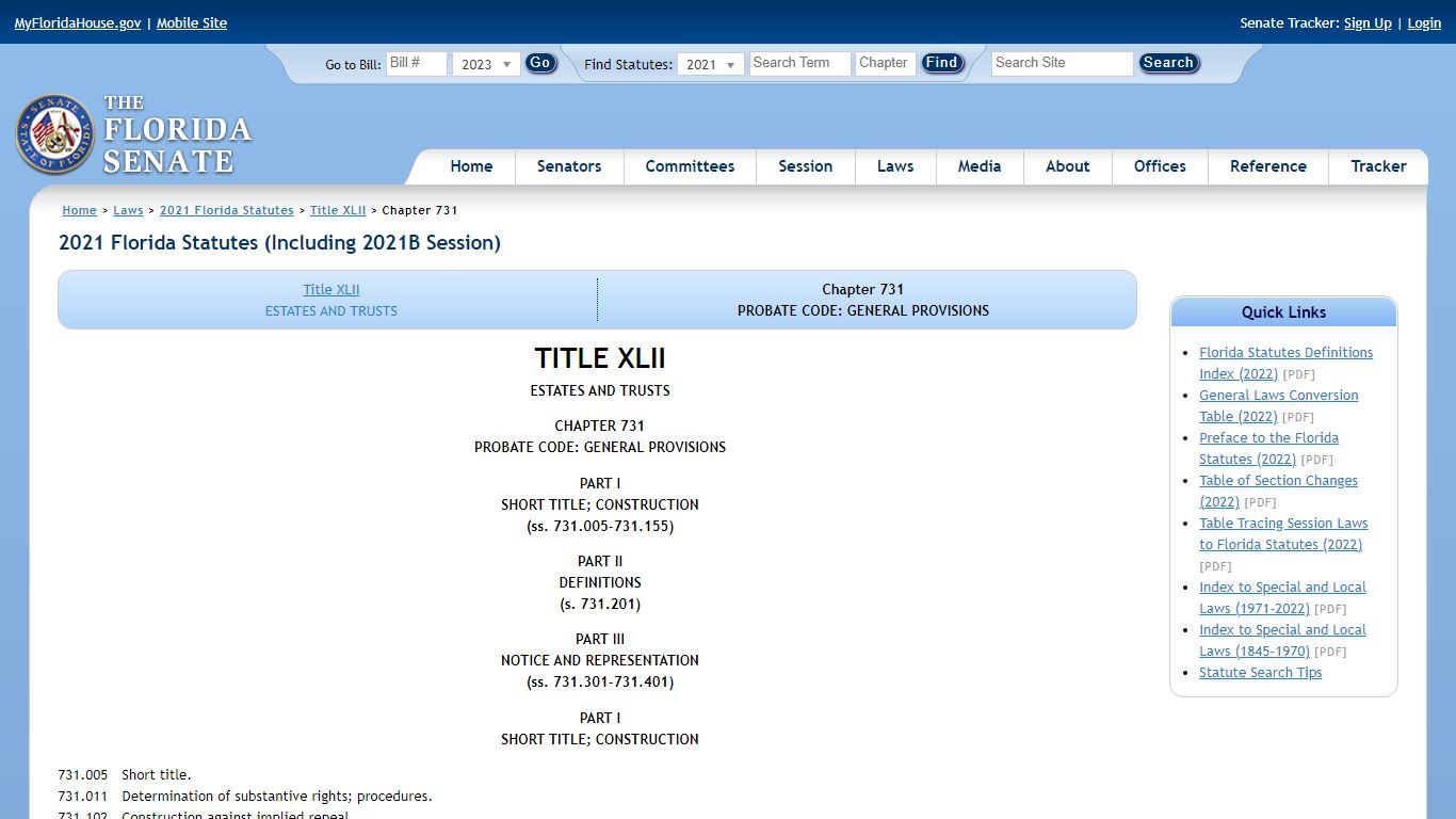 Chapter 731 - 2021 Florida Statutes - The Florida Senate